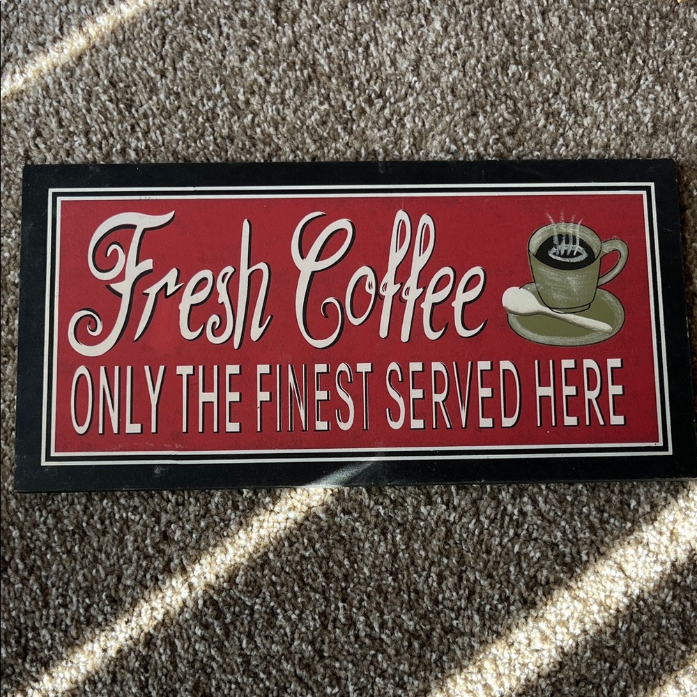 Vintage look Coffee Sign - Red and Black